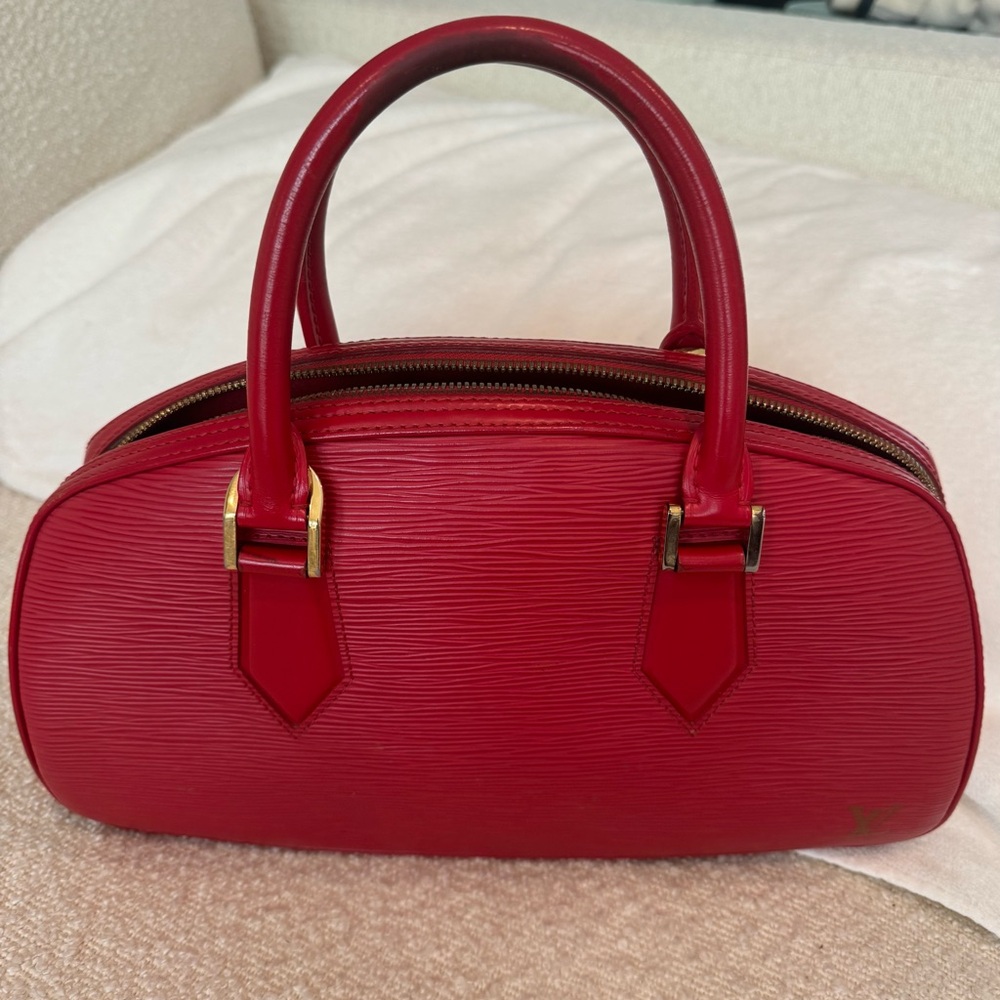 Louis Vuitton Red Epi Leather Dome Satchel